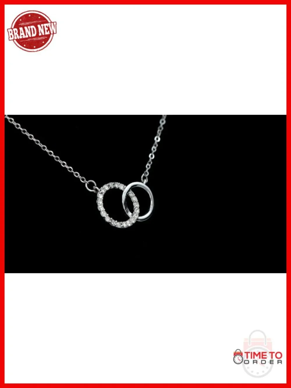 14K White Gold Over Stainless Steel CZ Pendant Necklace with Message Card and